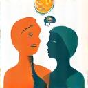 Icon of a person advising another, symbolizing consultation services.